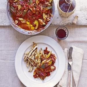 Courgette caponata with thyme & garlic chicken_image