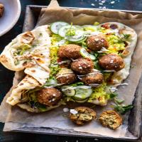 Falafel Naan Wraps with Golden Rice and Special Sauce._image