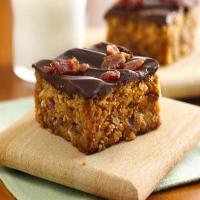 CHOCOLATE-TOPPED PEANUT BUTTER-BACON BARS image