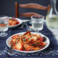 Spicy seafood spaghetti image