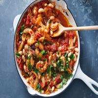 Shrimp and White Beans With Fennel and Pancetta image