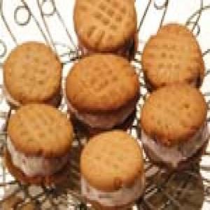 Peanut Butter Cookie Sandwiches Stuffed with Grape Jelly Ice Cream image