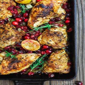 Baked Cranberry Chicken Recipe with Rosemary | The Mediterranean Dish_image