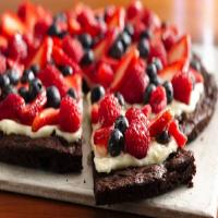 Gluten-Free Brownie and Berries Dessert Pizza image