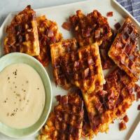 Mac and Cheese Waffles with Bacon image