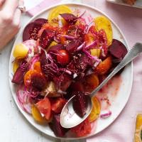 Heirloom tomato, beet & red onion salad image