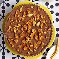 Salted honey fudge & chocolate tart image