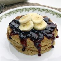 Peanut Butter and Jelly Oatmeal Pancakes image