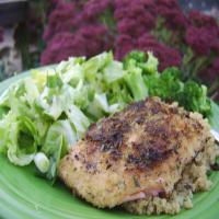 Herb Crusted Salmon With Mixed Greens Salad_image