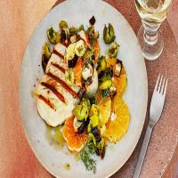 Grilled Swordfish with Charred Leeks and Citrus Recipe image