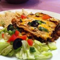 Layered Chicken and Black Bean Enchilada Casserole image
