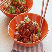 Asian Barbecued Chicken Stir Fry with Peanuts and Rice image