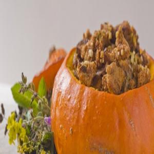 Neo-Classical Thanksgiving Dressing with Apricots and Prunes, Stuffed in a Whole Pumpkin_image