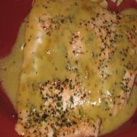 Salmon With Curried Vanilla Rum-Butter Sauce image