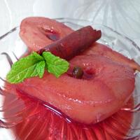 Pears Poached in Peppered Port image