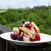 Strawberry and Banana Stuffed French Toast with Grand Marnier Syrup image