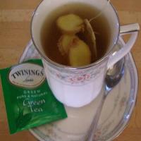 Hot green tea with ginger_image