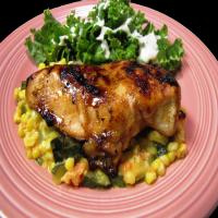 Pepper Jelly Glazed Chicken With Corn and Zucchini image