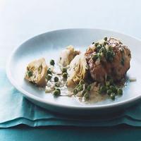 Braised Chicken with Artichokes and Peas image