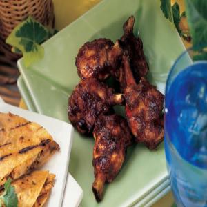 Grilled Chicken Drummettes with Ancho-Cherry Barbecue Sauce_image