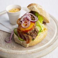 Meatloaf burger with harissa mayo image