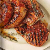 Extra thick pork chops with homemade barbecue sauc_image