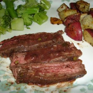 Flank Steak with Garlic Wine Sauce image