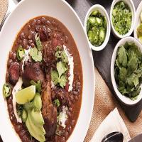 Black Bean Soup With Chorizo and Braised Chicken Recipe_image