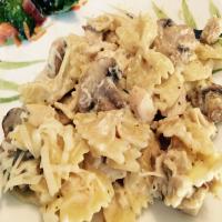 Bow Ties With Chicken and Asiago Cheese Sauce image