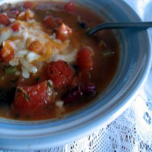 Cheesy Topped Bean Soup image