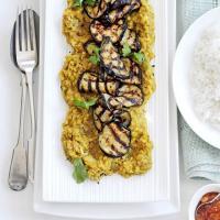 Sweet & sour lentil dhal with grilled aubergine_image