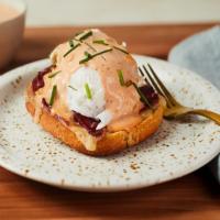 Reuben Toast with Poached Eggs image