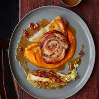 Twice-cooked pork belly with cider sauce image