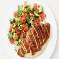 Grilled Za'atar Chicken with Cucumber-Watermelon Salad_image