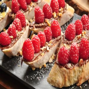 Chocolate-Hazelnut & Raspberry Toasts image