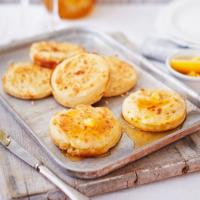 Homemade crumpets with burnt honey butter_image