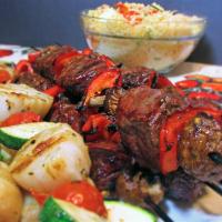 Sea-and-Shore Bison Kabobs with Mediterranean Couscous Salad_image