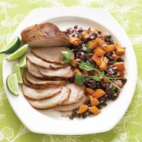 Roasted Pork Loin with Black-Bean and Sweet-Potato Salad_image