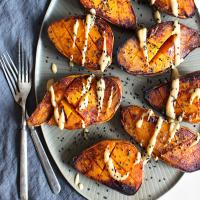 Pan-Griddled Sweet Potatoes With Miso-Ginger Sauce image