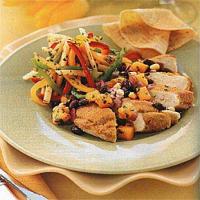 Chicken Breasts with Cornmeal-Coriander Crust and Black Bean-Mango Salsa_image