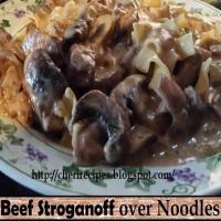Beef Stroganoff over Noodles_image