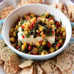 Baked Cheese with Grilled Pineapple-Pepper Relish image