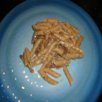 Penne With Pesto Cream Sauce and Sun-Dried Tomatoes image