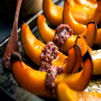 Vegan Oven Roasted Pumpkin Wedges With Cranberry, Pecan and Chile Pesto_image