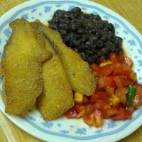 Cornmeal-Crusted Tilapia With Black Beans and Salsa image