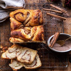 Easy Swirled Cinnamon Sugar Croissant Loaf._image