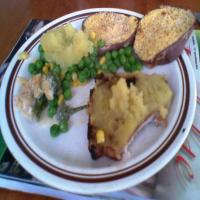 Naturally Sweetened Baked Pork Chops With Apple Sauce image