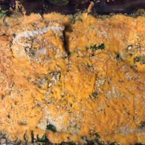 Crunchy Cheesy Fish and Spinach Casserole image