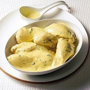Poached chicken with lemon & tarragon sauce_image
