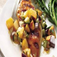 Grilled Chicken Breasts with Cucumber-Peach Salsa image
